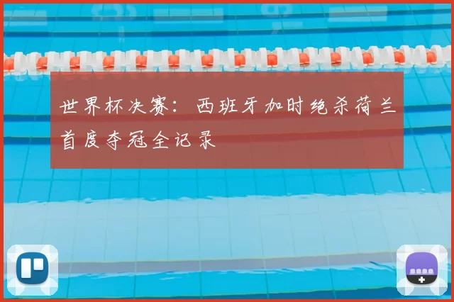 世界杯决赛:西班牙加时绝杀荷兰首度夺冠全记录