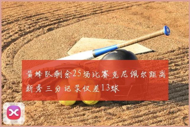黄蜂队剩余25场比赛克尼佩尔距离新秀三分记录仅差13球